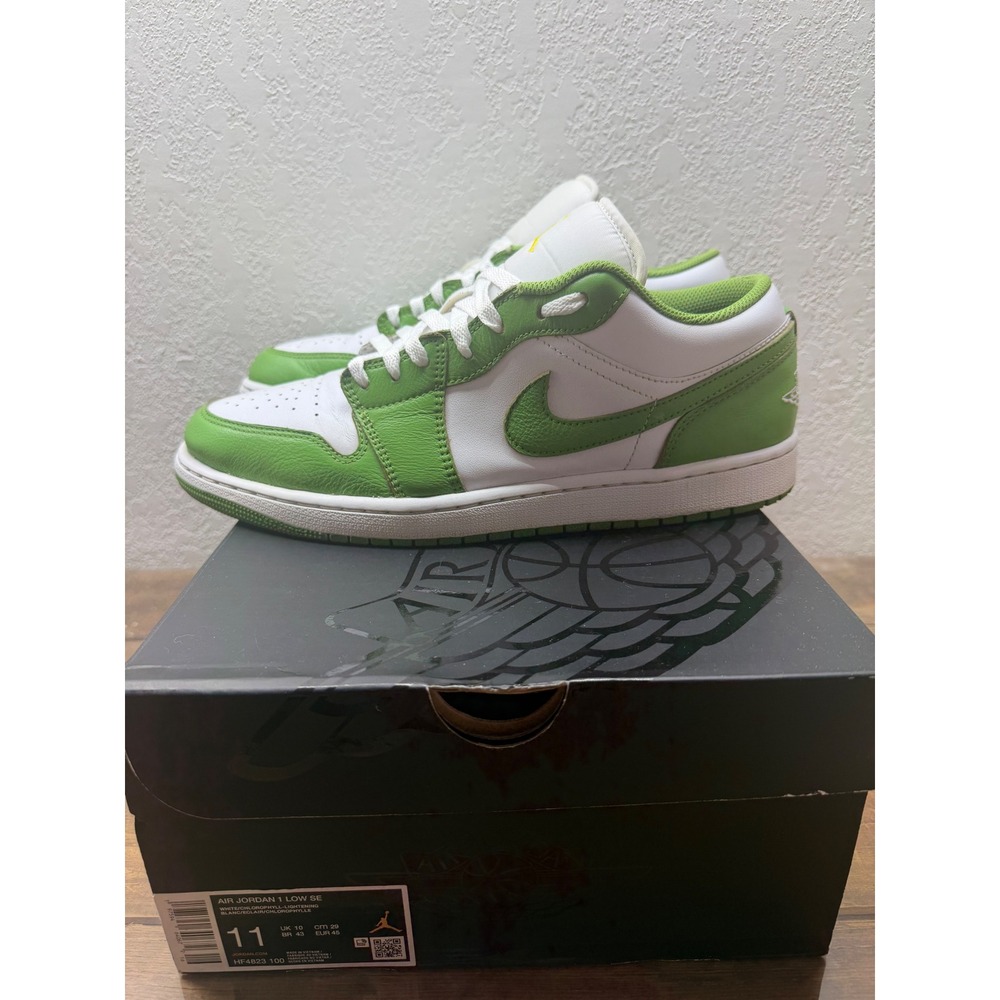 Air Jordan 1 Low SE Chlorophyll White Green Yellow HF4823-100 Mens 11